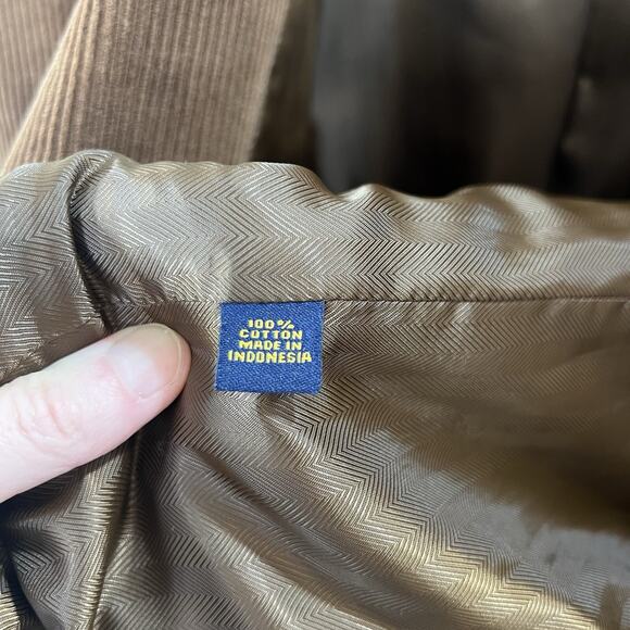 Men's Corduroy Blazer Size XL Chestnut Brown Preppy British Academia Grandpacore - Picture 6 of 10